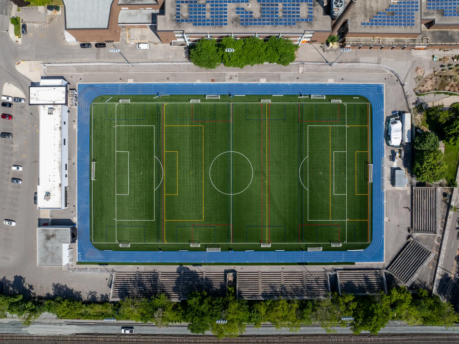 Aerial view of proposed Monarch Park Stadium turf field