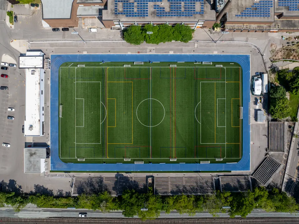 Aerial view of the proposed Monarch Park Stadium turf field