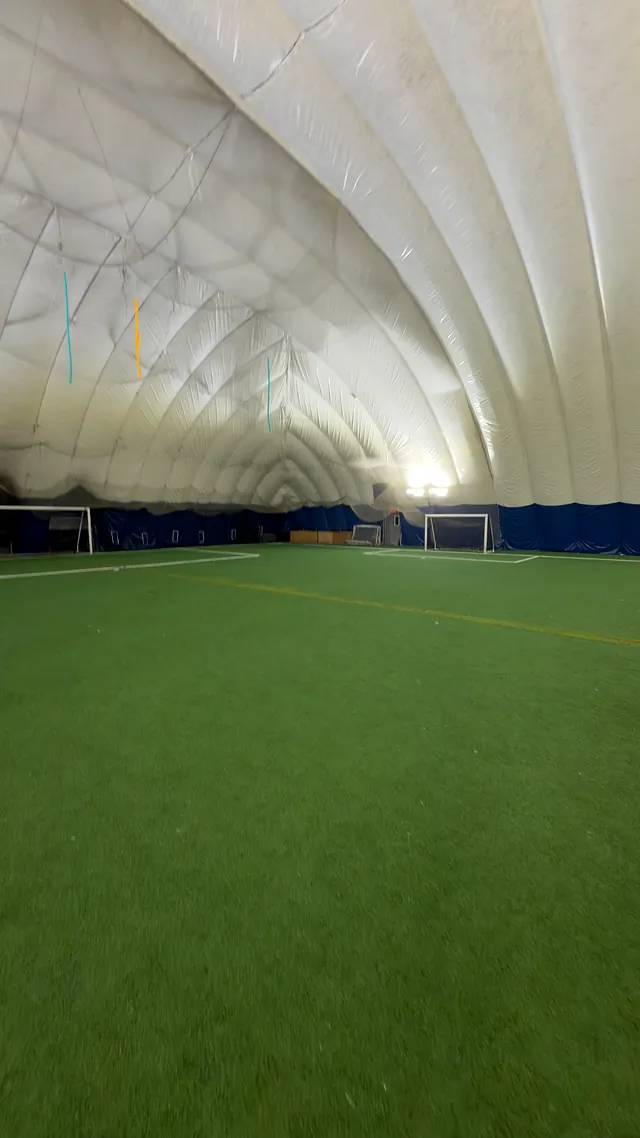 Looking down the length of the TCSC dome toward the far goal